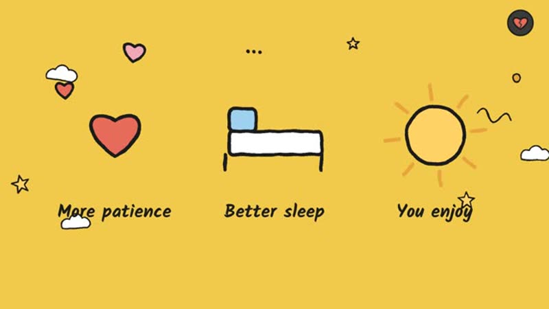 Frame from an animated explainer: hand-drawn style characters and icons on a yellow background